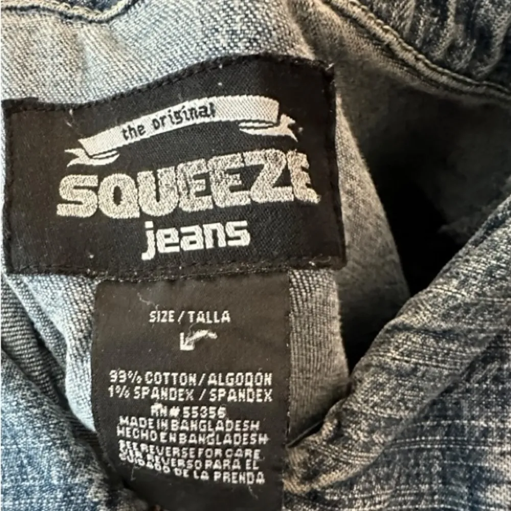 Vintage Squeeze Jeans Jean‎ Jacket Blue Size L - Image 5