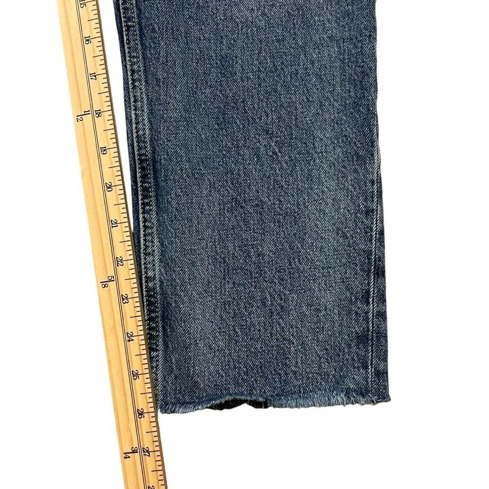 Everlane The Cheeky Jean Distressed Cropped Raw Hem Medium Wash Size 22 - Image 9