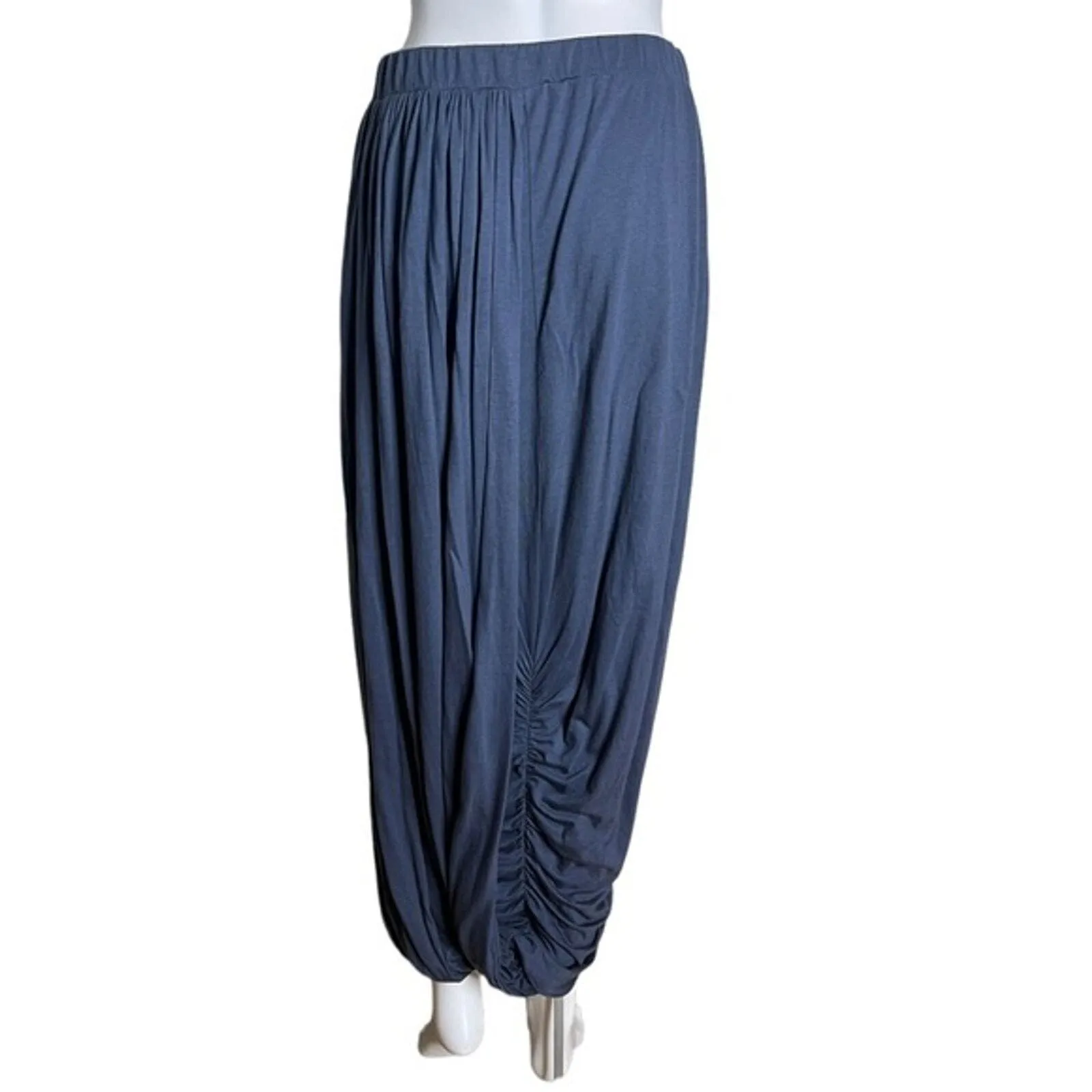 Peruvian Connection Skirt Womens Medium Blue Midi Faux Wrap Slouchy Fit Layer - Image 3