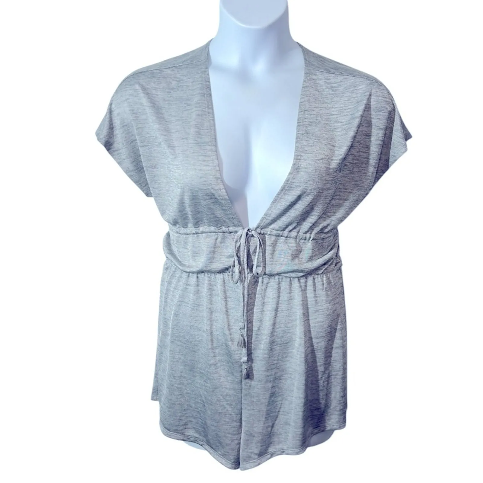 Victoria’s Secret Light Grey Semi-Sheer Romper Cover-Up Size Small - Image 2