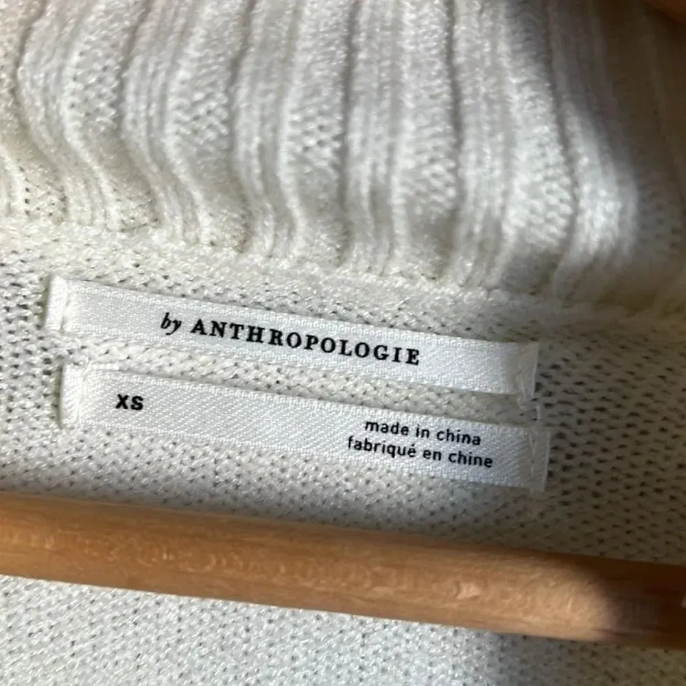 NEW Anthropologie Margarita Tunic Sweater Button Neck Cream xsmall - Image 8