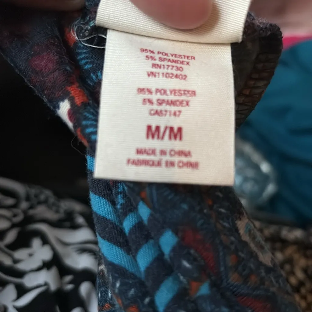 Boho Geometric Stretch Maxi Skirt Blue Purple Size M Mossimo Size M - Image 4