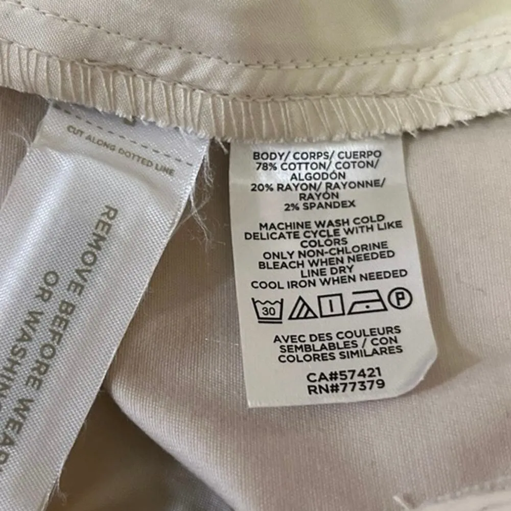 Ann Taylor White High Rise Flat Front Career Straight Leg Dress Pants Size 10 - Image 5