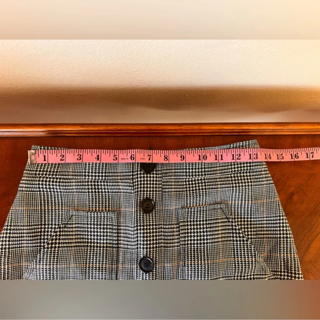 Veronica Beard Mini Houndstooth Button Pocket Mini Skirt Size 0 - Image 11