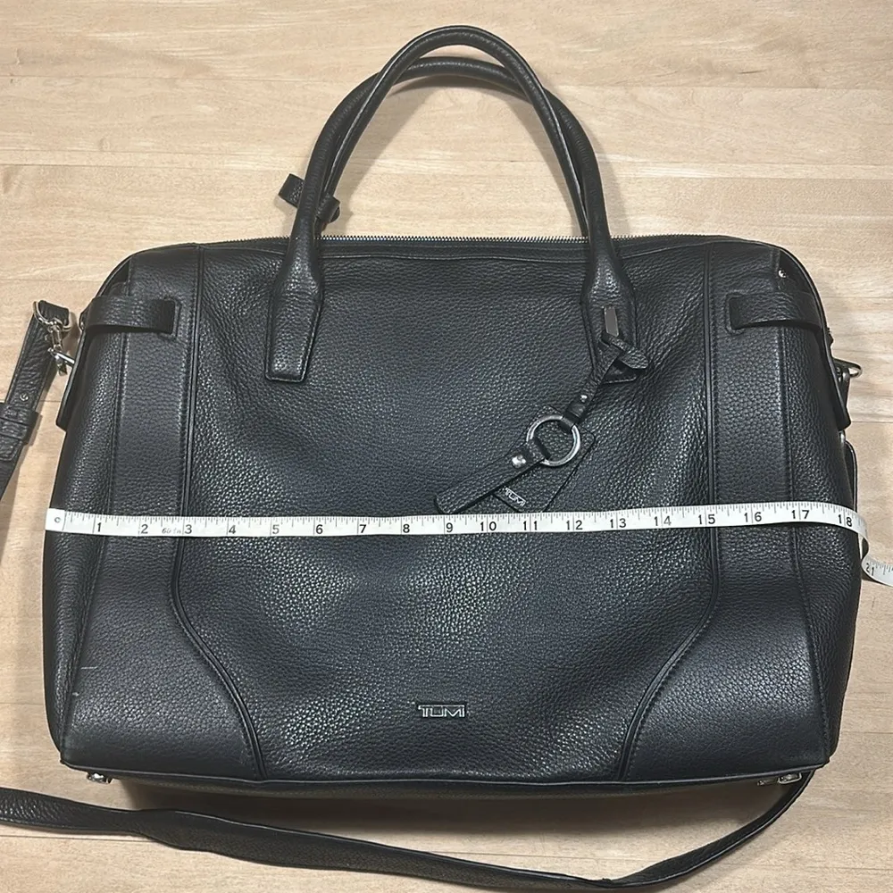 Tumi Stanton Kiran Tote Black Leather Travel Bag - Image 13