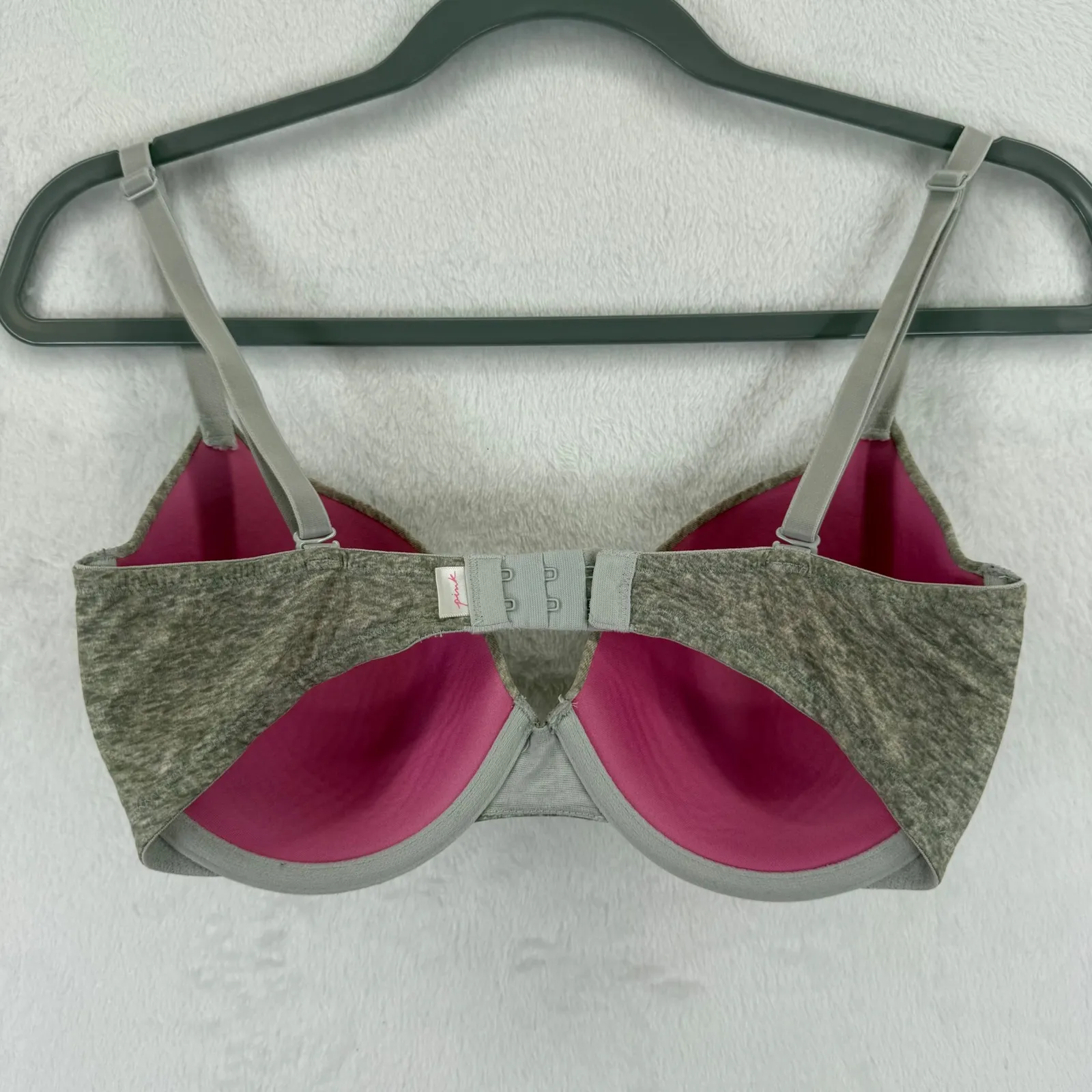 Pink Victoria's Secret Wear Everywhere T Shirt Bra Heather Gray Size 32DD no tag - Image 2