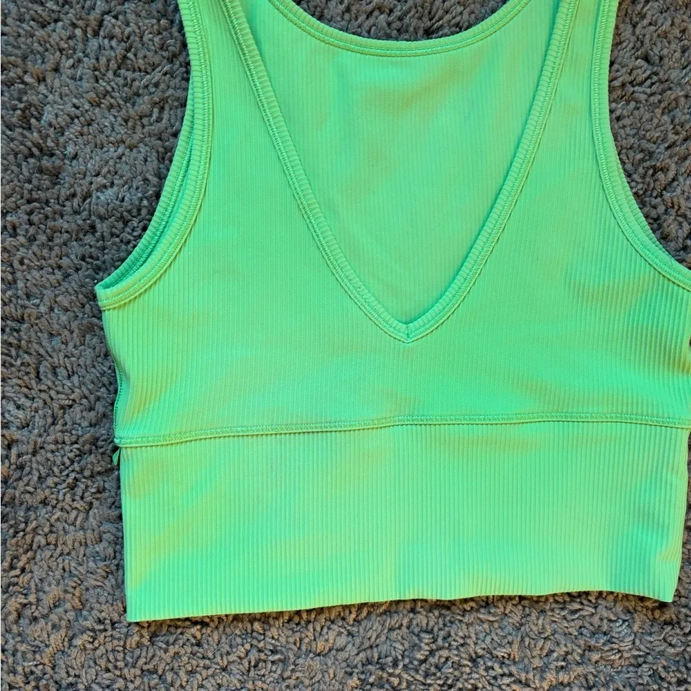 Power Pivot Ribbed Tank Top Scream Green Size 4 - Image 4