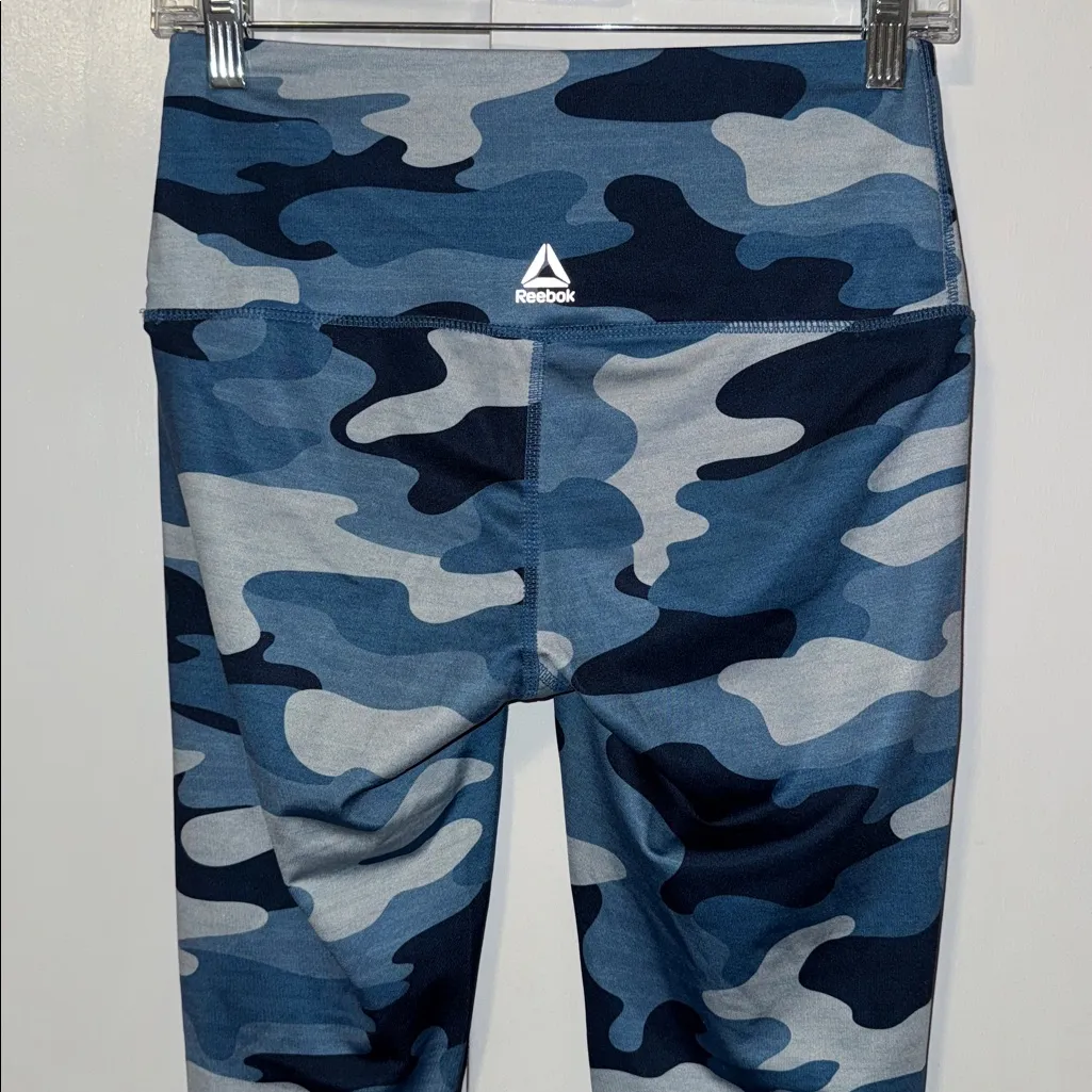Reebok Blue Camo Leggings High Rise Pull On Women’s S Small - Image 7