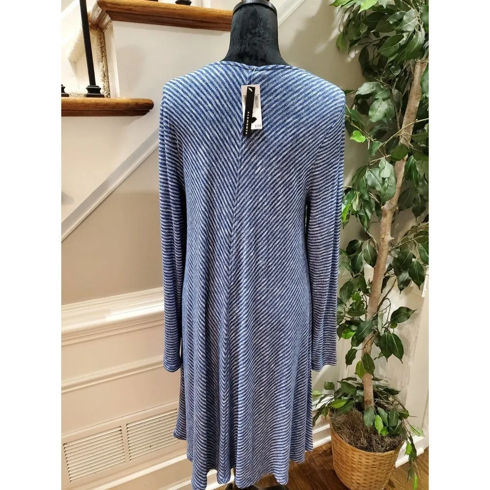 Grace Elements Women's Blue Polyester Round Neck Long Sleeve Knee Length Dress L - Image 7