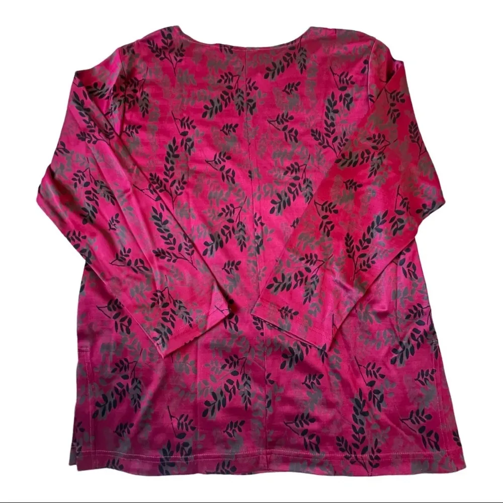 SLINKY BRAND long sleeve top red black gray medium - Image 4