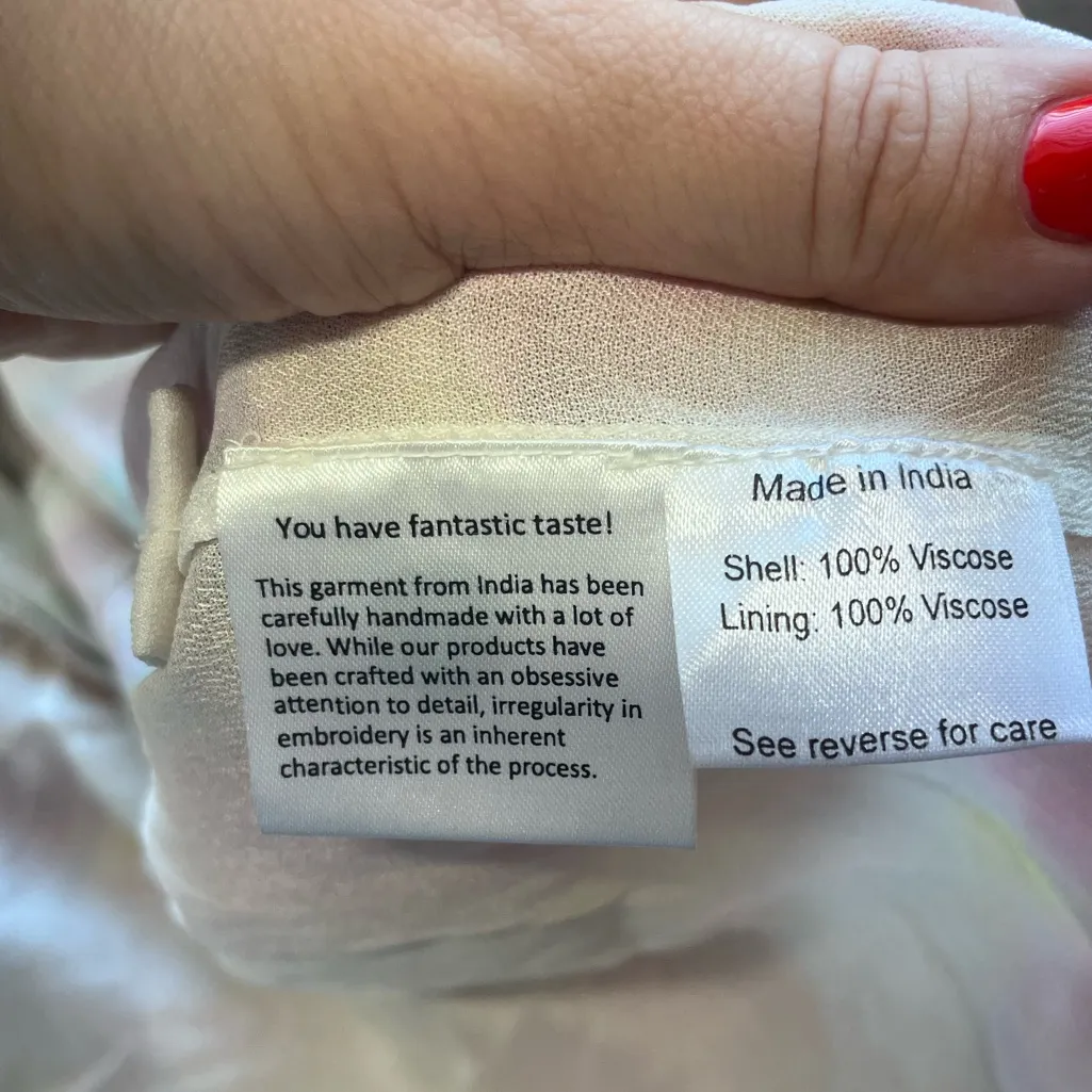 ROCOCO SAND tiered‎ floral mini skirt size small Pink - Image 4