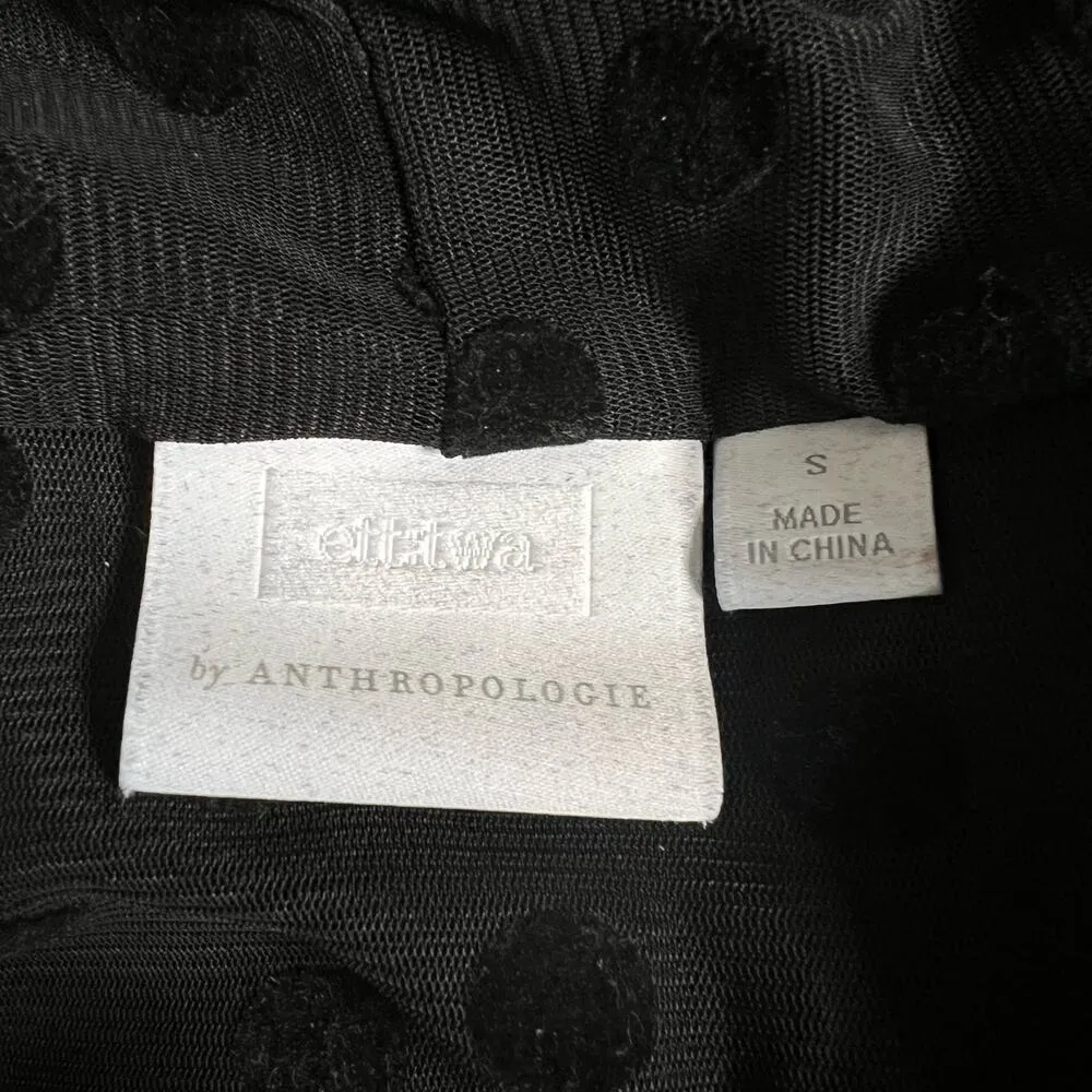 Anthropologie Ett:twa Lawrence Velvet Polka Dot Jacket Small Women’s Black - Image 4