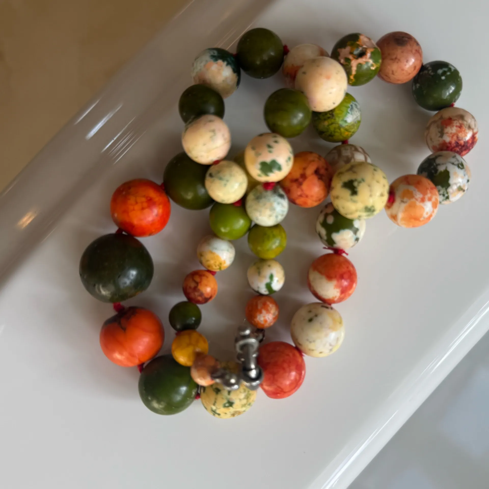 Multicolor Jasper Bead Necklace – Earth Tone Statement Piece - Image 3