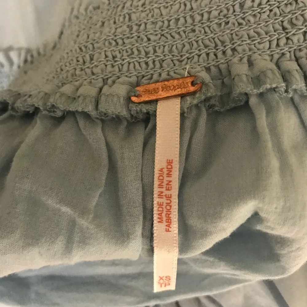 Free People Sunbeams Floral Embroidered Chambray Blue Mini Dress Bohemian - Image 9