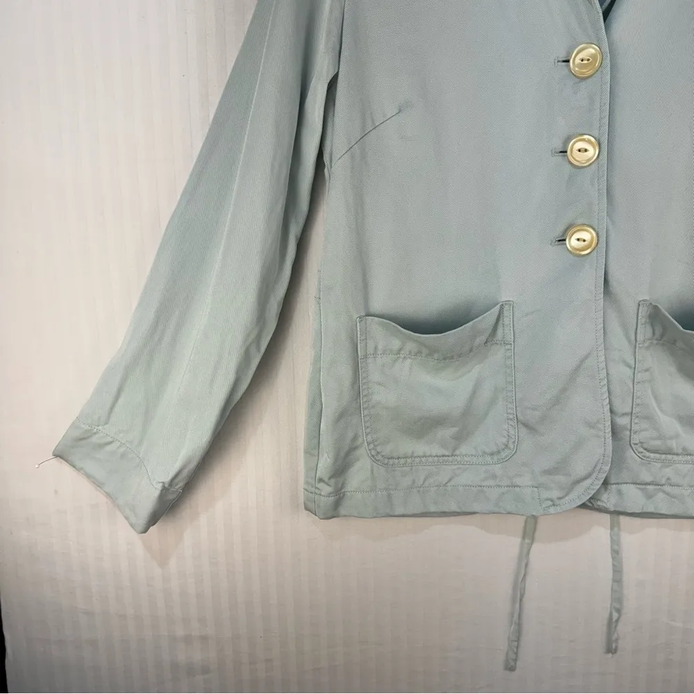 J. Jill Light Blue %100 Tencel Vintage Blazer Women’s Size 8 Classic Minimalist - Image 3