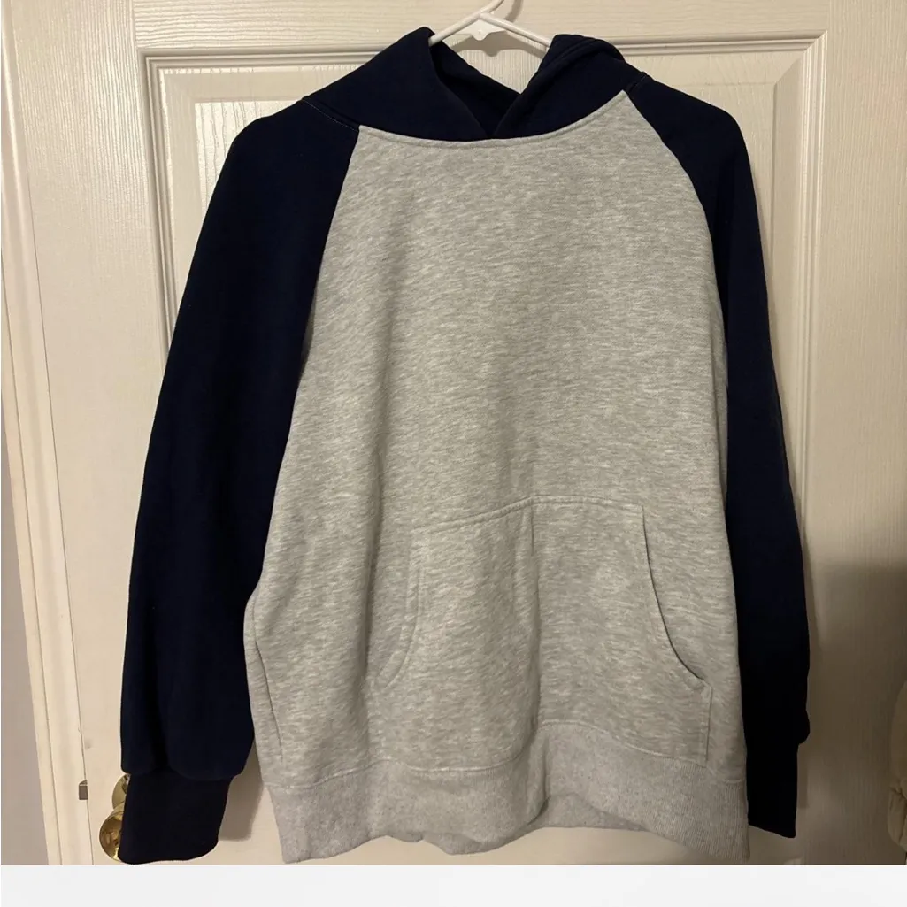 Women's Navy and Gray Hoodie Blue Size M - Image 6