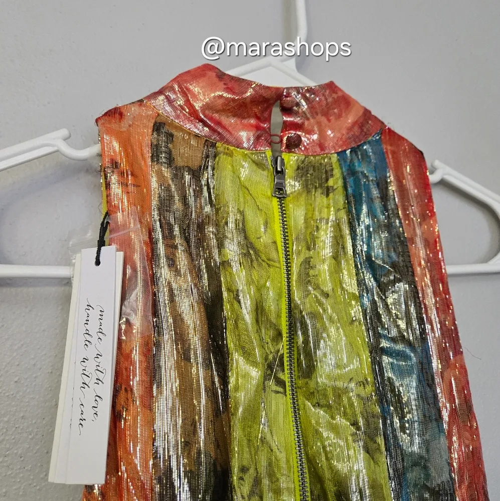 Alice + Olivia Mertie Mock Neck Pleated Maxi Dress - Image 7