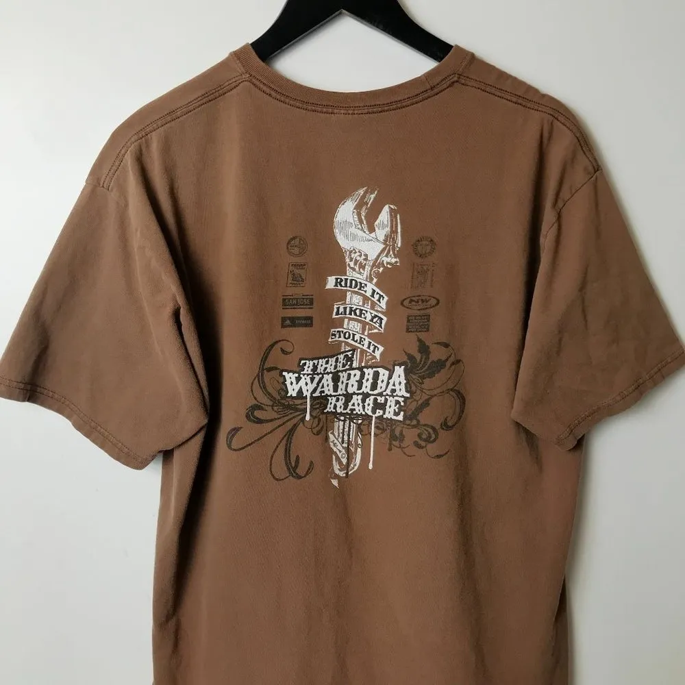 00s Vintage Hanes The Warda Race Ride Like Ya Stole It T Shirt Racing Graphic - Image 14