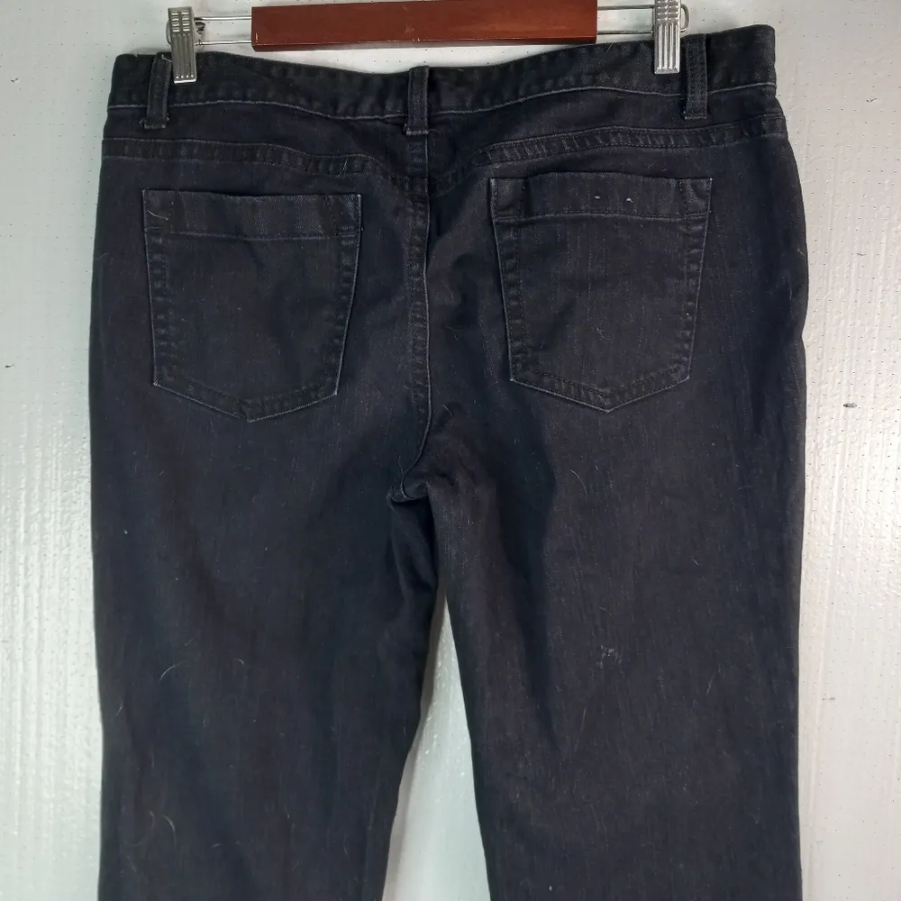 Ann Taylor 12 34x26 Lindsay Waist Modern Fit Straight Ankle Jeans in Black - Image 4