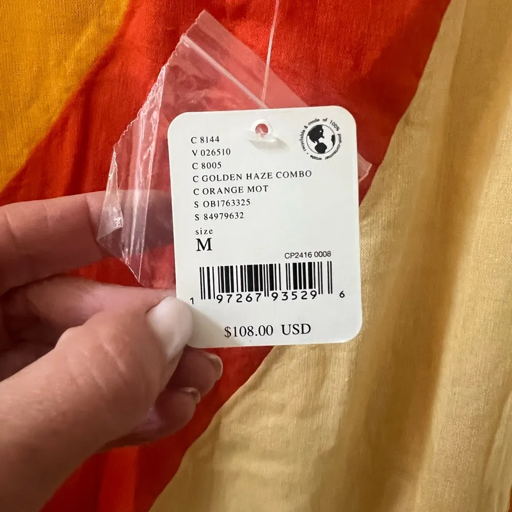 NWT free people size medium orange an yellow maxi dress - Image 5