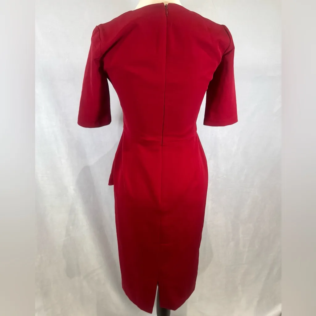 Maggy London red ruffle midi dress size XS - Image 5