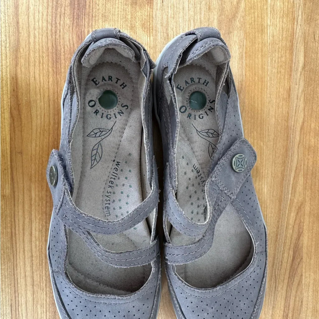 Earth Origins Remy Mary Jane Flats Comfort Shoes Tan Perforated Leather 6.5 - Image 5