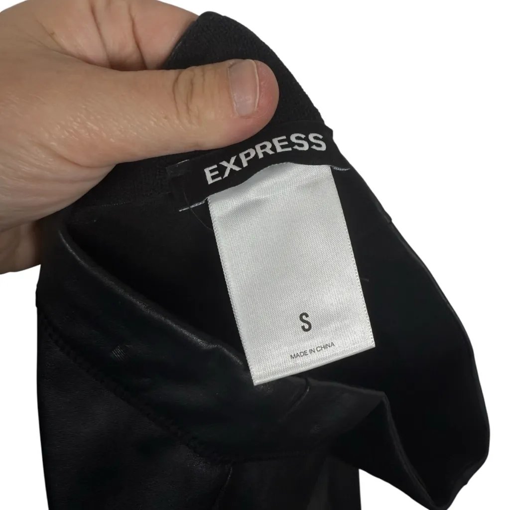 NWOT Express High Waisted Faux Leather Leggings in Black Size S - Image 9