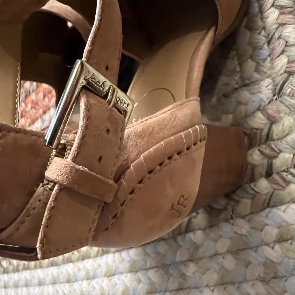 Jack Rogers Cameron Tan Suede Open Toe Booties size 7 1/2 - Image 7