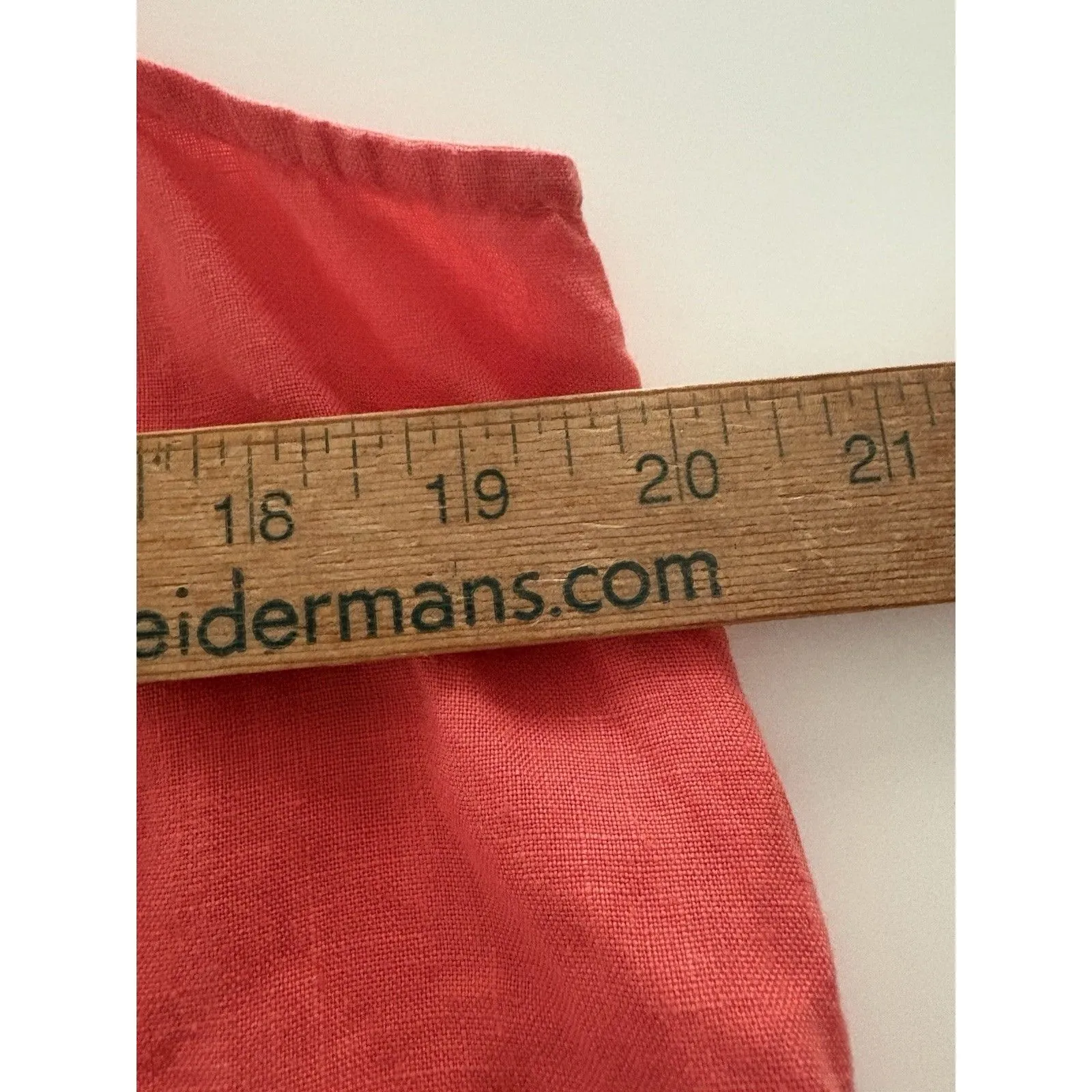 Kleen 100% Linen Top Size M Coral Salmon Pocket Lagenlook Beach Coastal Oversize Orange Size M - Image 8