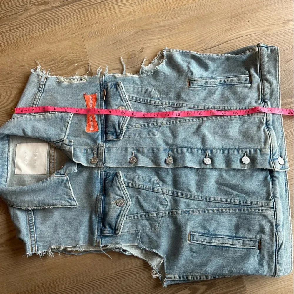 Mother Superior ‘THE DRIFTER' Light Wash Denim Vest fast as a mother size medium - Image 14