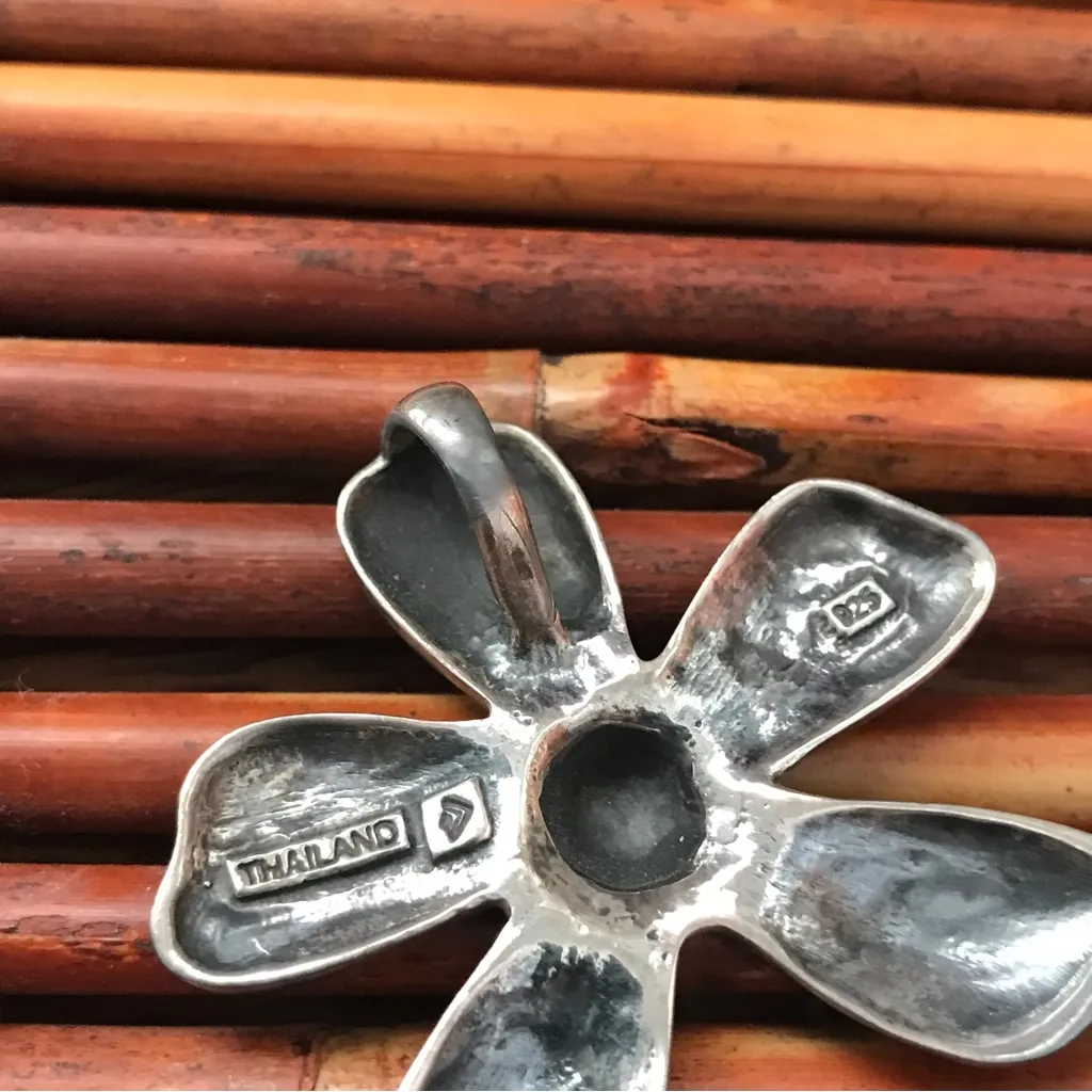 Silpada Sterling Silver Textured Flower Pendant Slider - Image 5