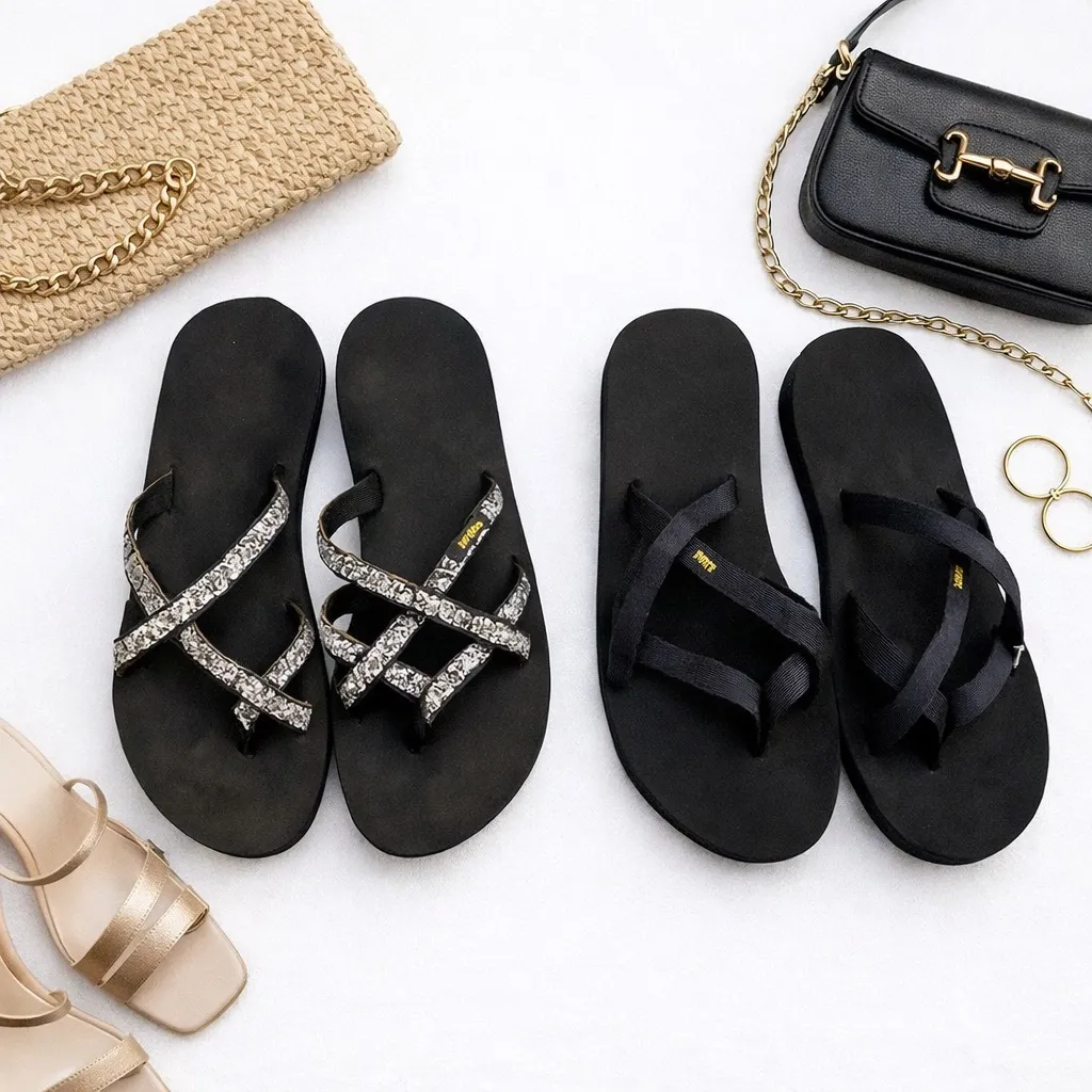 Teva Mush Mandalyn Wedge Ola 2 Sandals Women’s 8 Black White 2-Pair Walk Comfort - Image 9