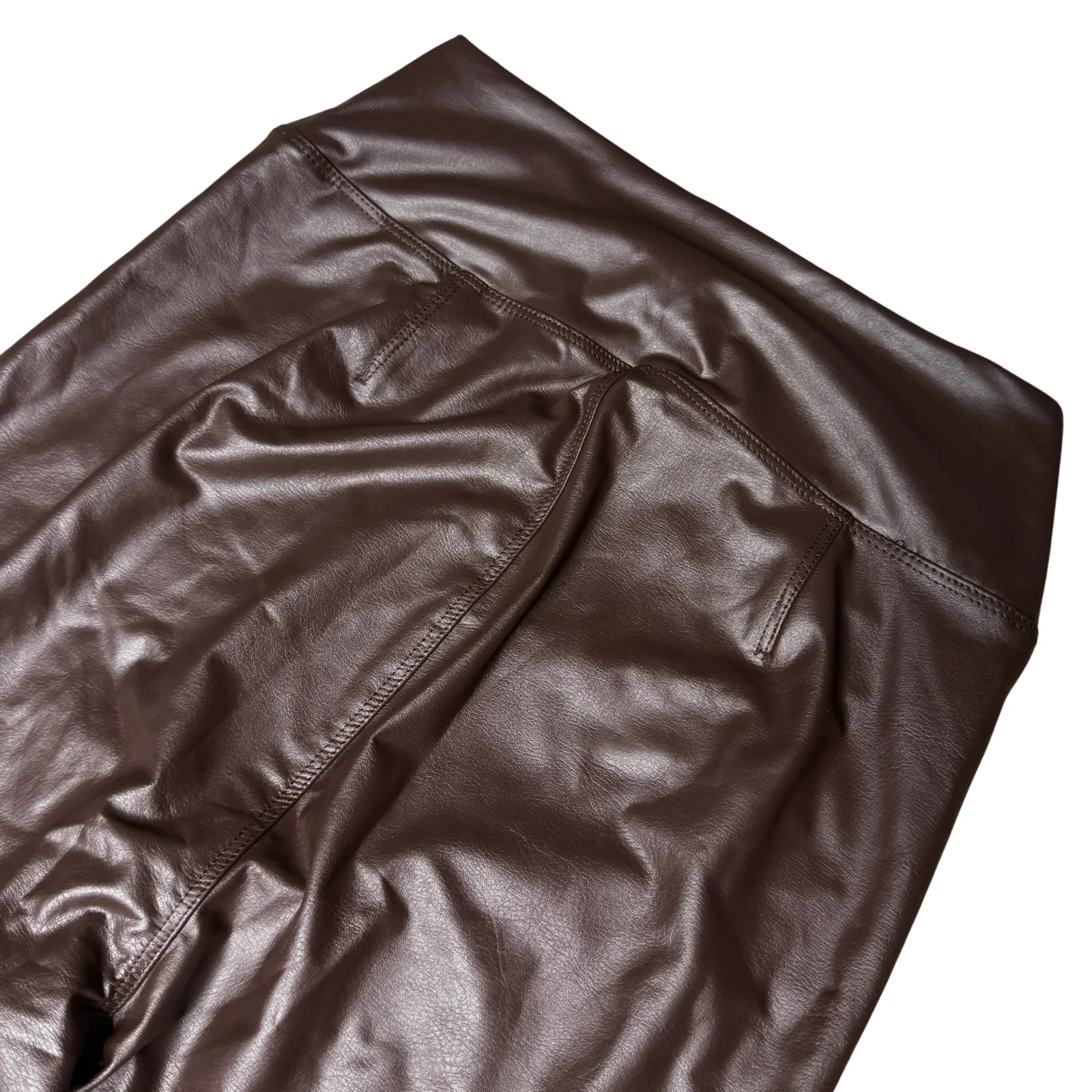 Offline By Aerie Real Luxe Faux Leather Hi Rise Leggings Size XS Brown Neutral - Image 9