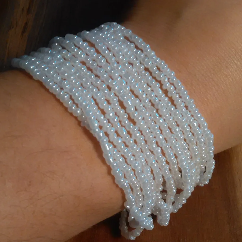 White Glass Seed Bead Multi - Image 7