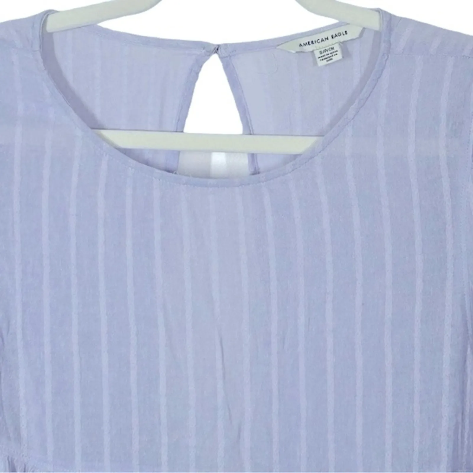 American Eagle Soft Purple Tiered Babydoll Tunic Long Sleeve Small Y2K - Image 4