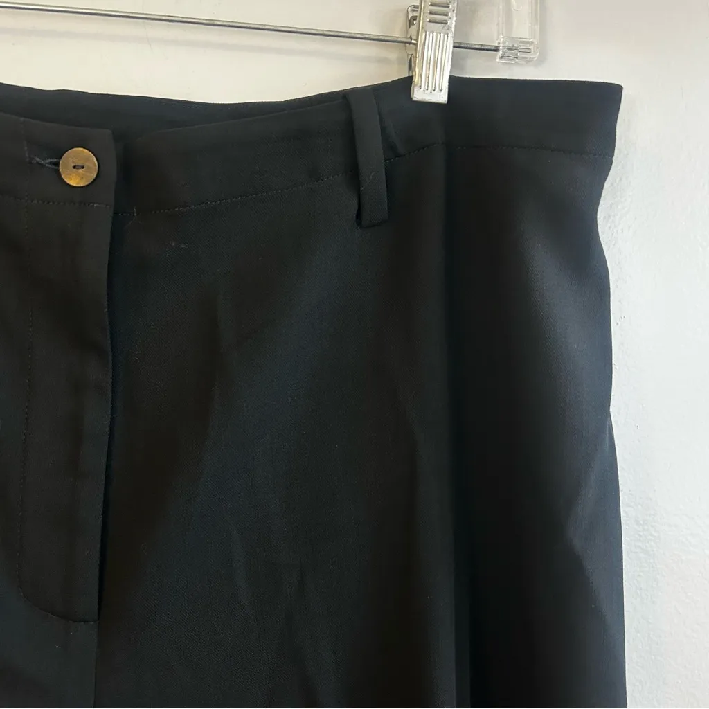 Peter Cohen Black Wool Wide Straight Leg Trouser Pants with Belt Loops Size XL - Image 4