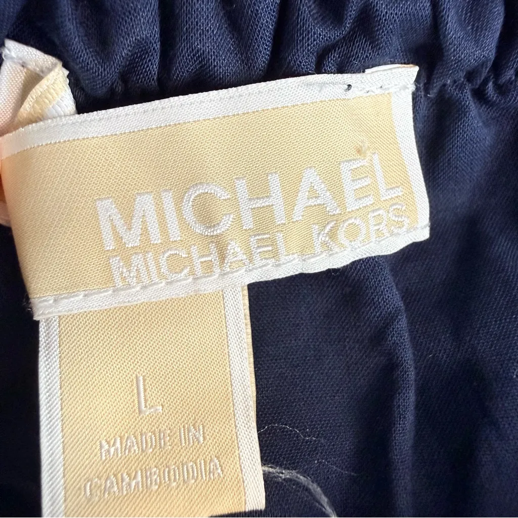 Michael Kors Shibori Tie Dye Blue & White Maxi Dress size Large - Image 6