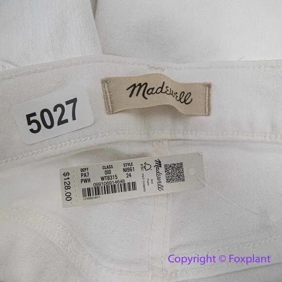 NEW‎ Madewell Kick Out Crop Jeans in pure white, 24 - Image 14