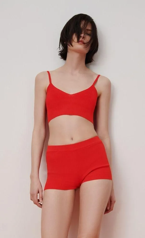 NWT ZARA RIB SHORTS HIGH WAISTED BLOGGERS FAV SMALL - Image 2