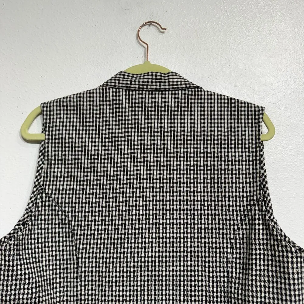 Rhythm Blue Black Gingham Vintage Western Vest Sz M Size M - Image 8
