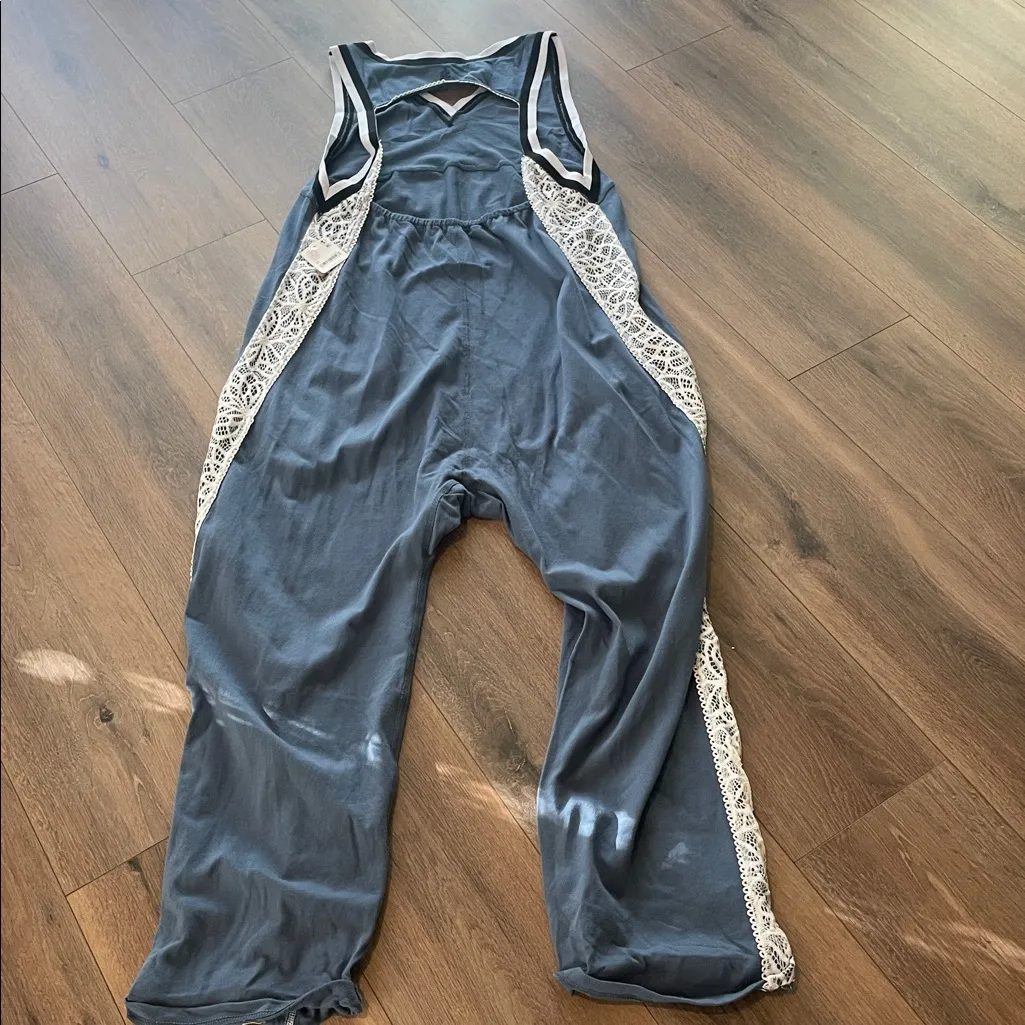 FP Movement Free People Day Trip Onesie Blue Size M - Image 5