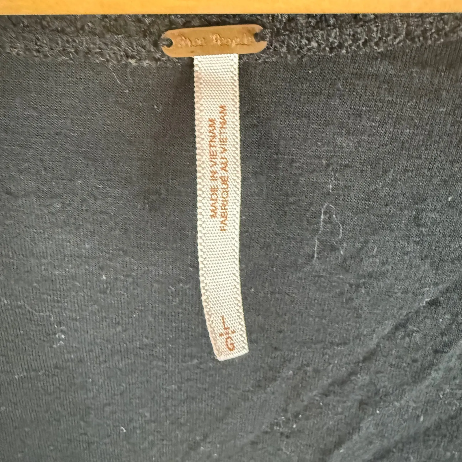 Free People Cozy Day Knit Black Flounce Cap Sleeve Ruffle Hem BoHo Mini Dress LG - Image 3