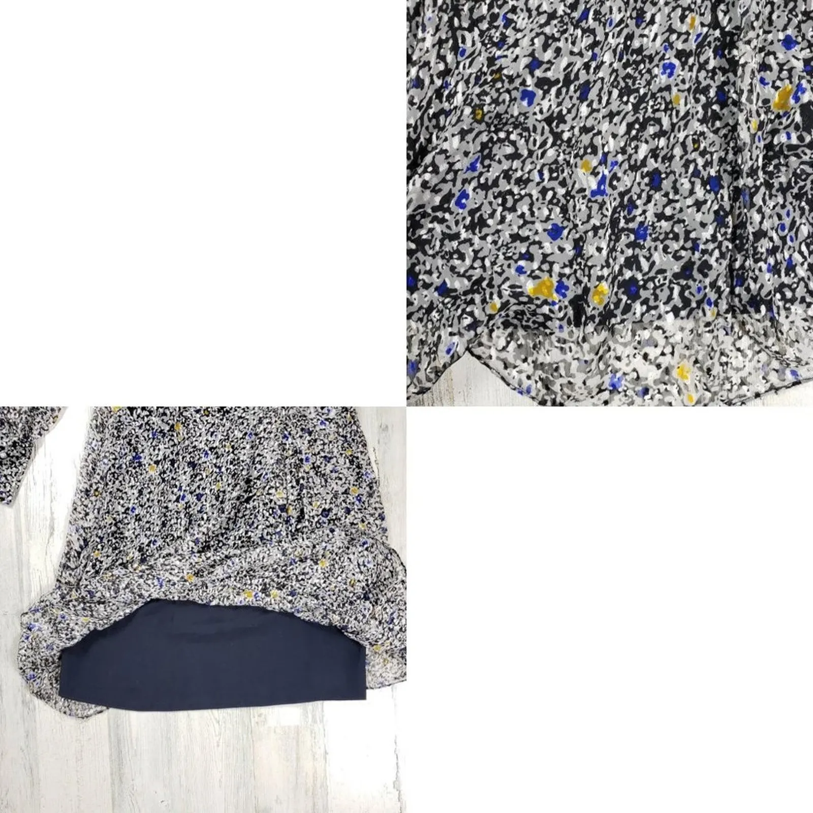 NWT Reiss Charlotte Black & White Burnout Ditsy Print Mini Dress Women's Size 2 - Image 9