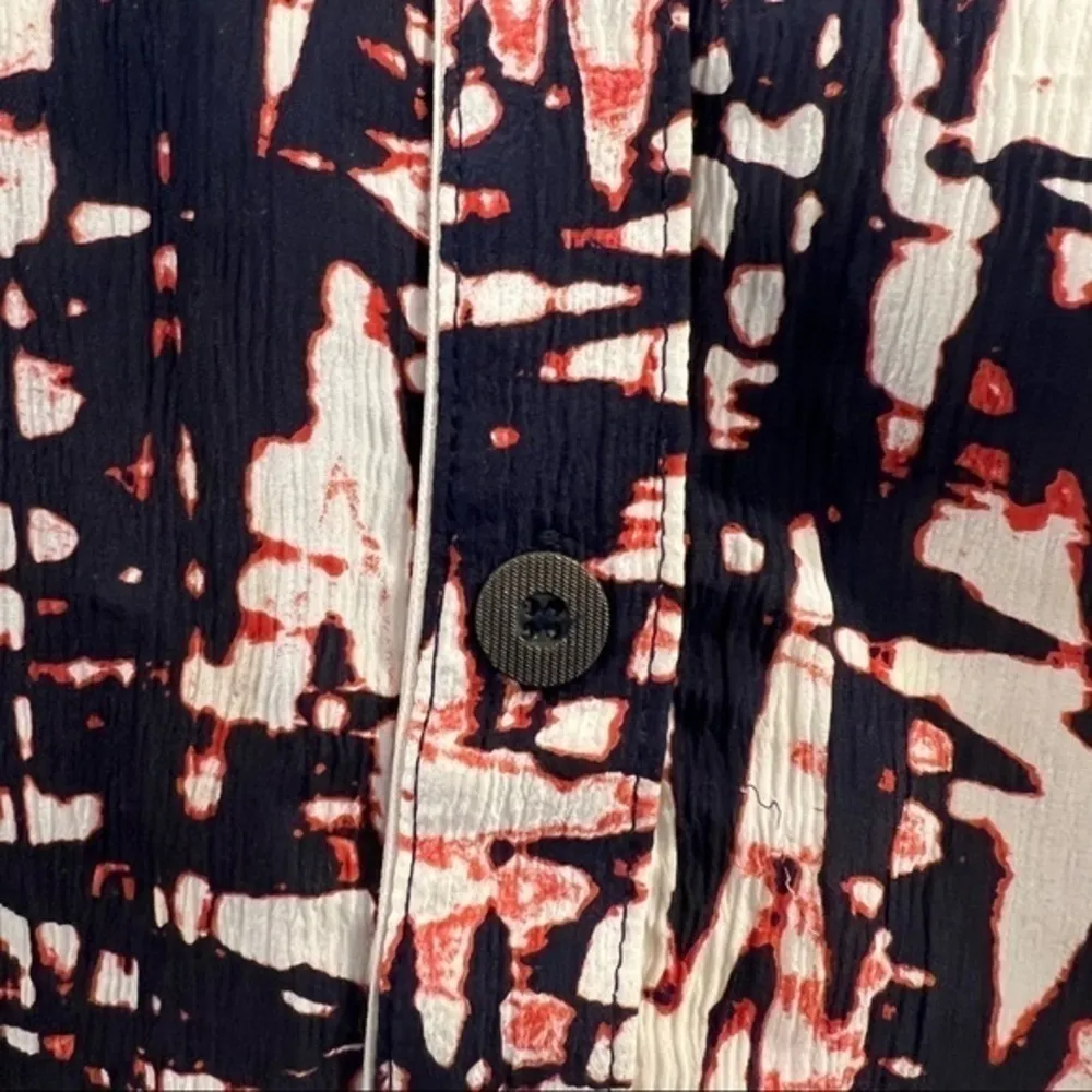 Sea New York Button Down Blouse 100% Silk Red Size 0 - Image 5