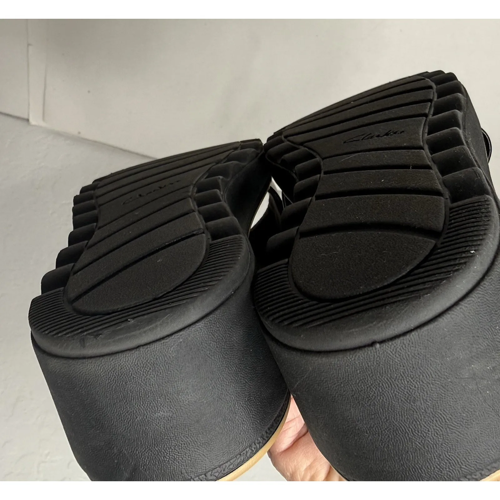 Clark's Sandals Black Womens Size 11 Jillian Gem Comfort Slip On Wedge Easy Boho - Image 11