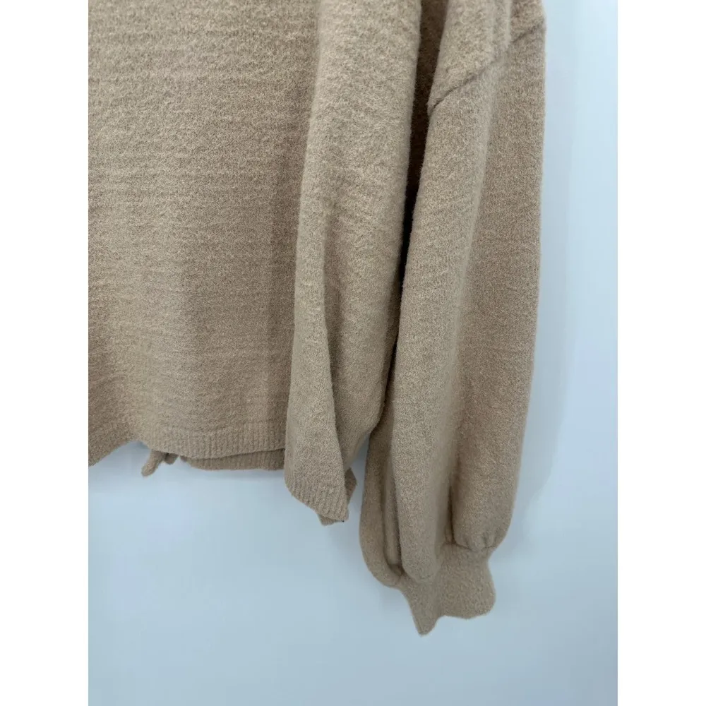 Le Lis Sweater Women MEDIUM Cream Lawrence Long Sleeve Ruched Back Knit Pullover - Image 4