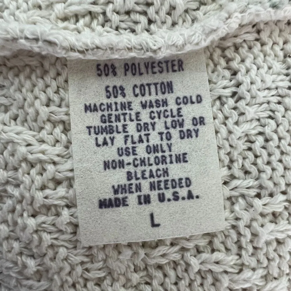 United States Sweaters Women Large Beige Pink Allover Floral Grandmacore Vintage - Image 8