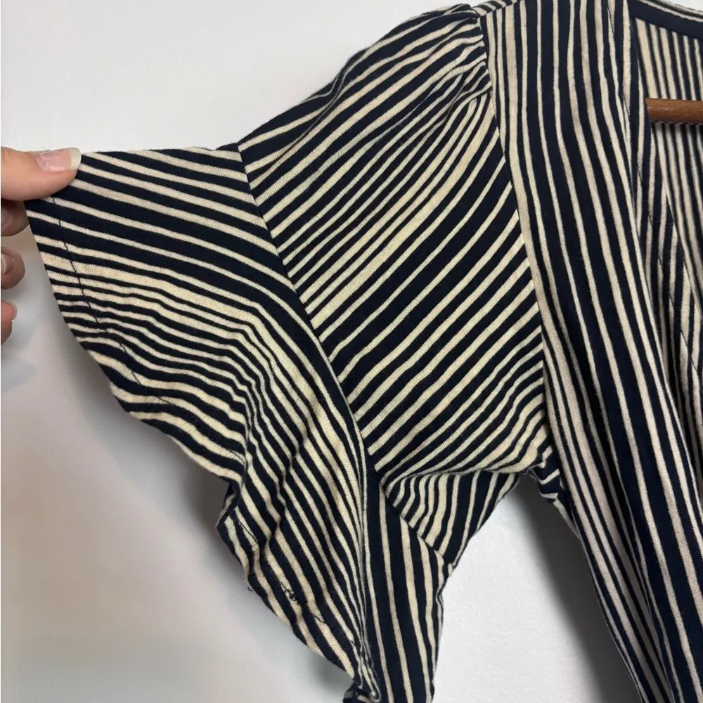 Free People Black & White Wrapped Around my Finger Wrap Short Sleeve Top - Image 6