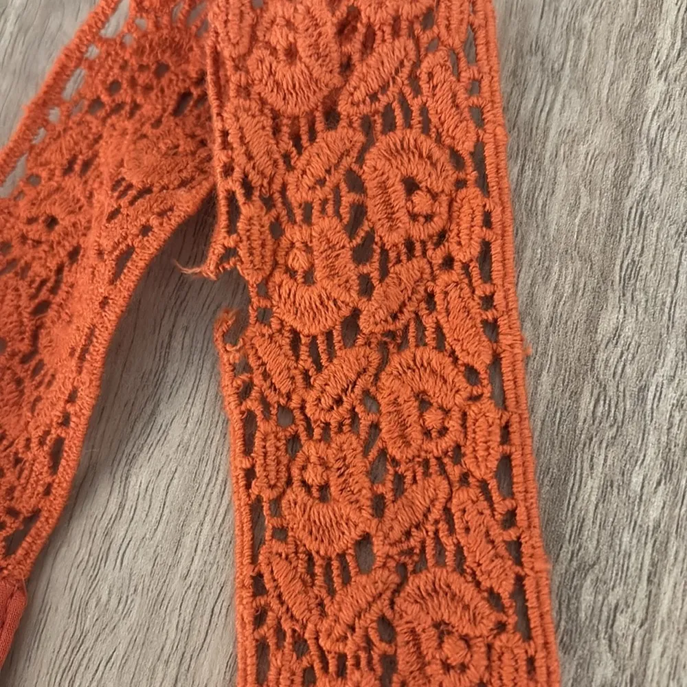 Sundance Rustic Orange Bohemian Embroidered Maxi Dress Large - Image 3