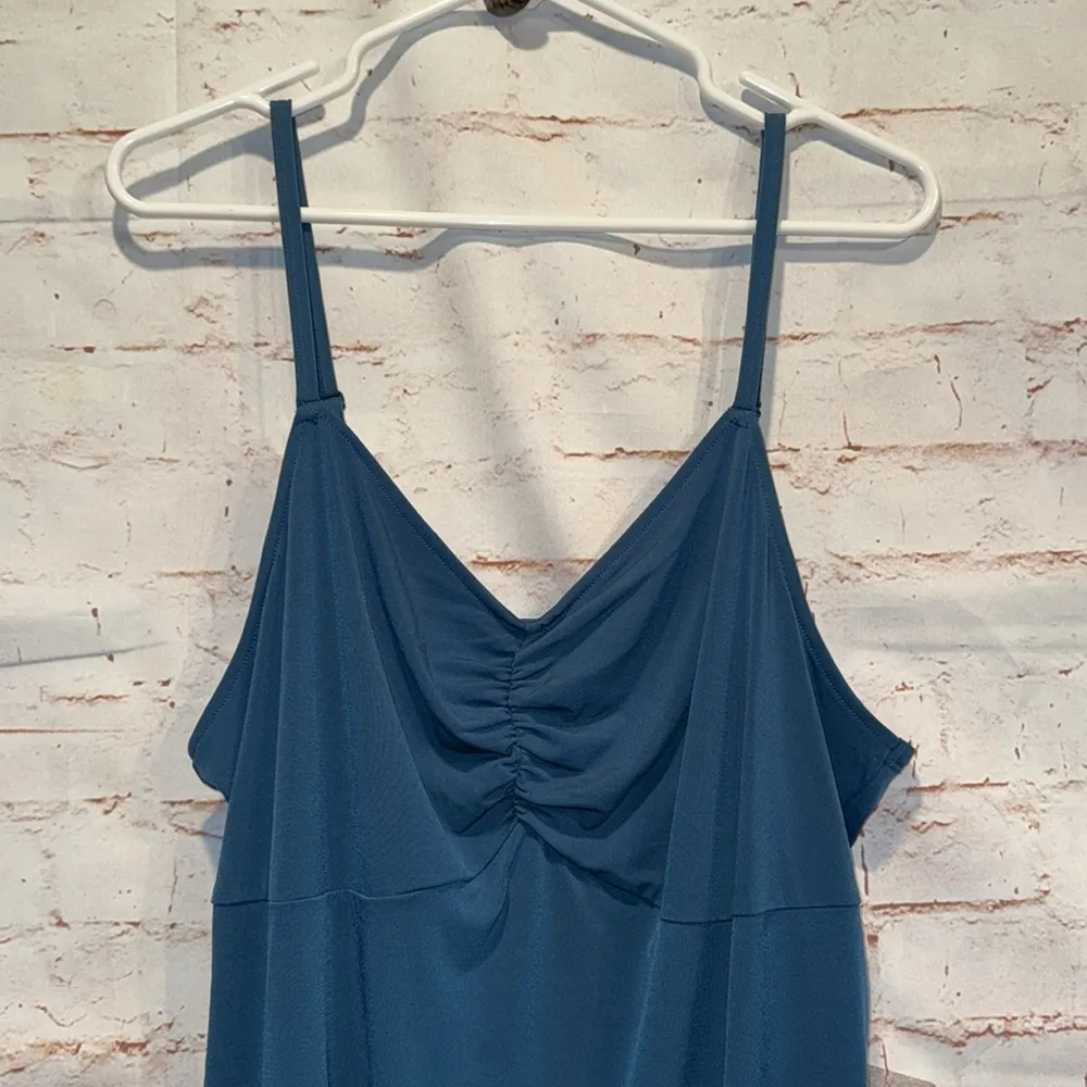 Torrid teal body suit 2 tank adjustable straps fitted deep neckline stretch plus - Image 2